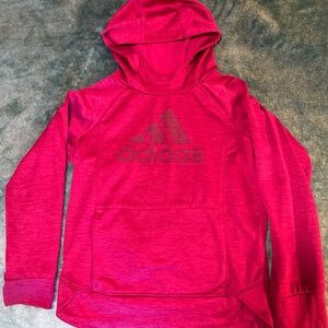 Adidas Girls' Hooded Pullover Sweatshirt - Fuscia/Pink - Size Small 7/8